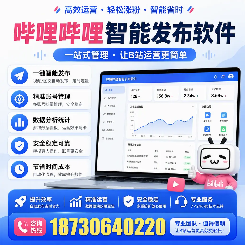 哔哩哔哩智能发布软件的最新功能：在 汉中 助力内容传播